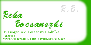 reka bocsanszki business card